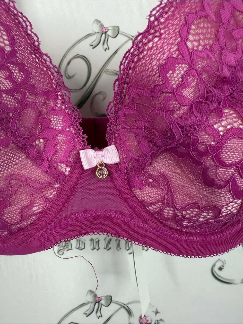 Ann summers bra 30H rare jewel Lace Underwire Bra in Berry Pink - Babydoll Bling